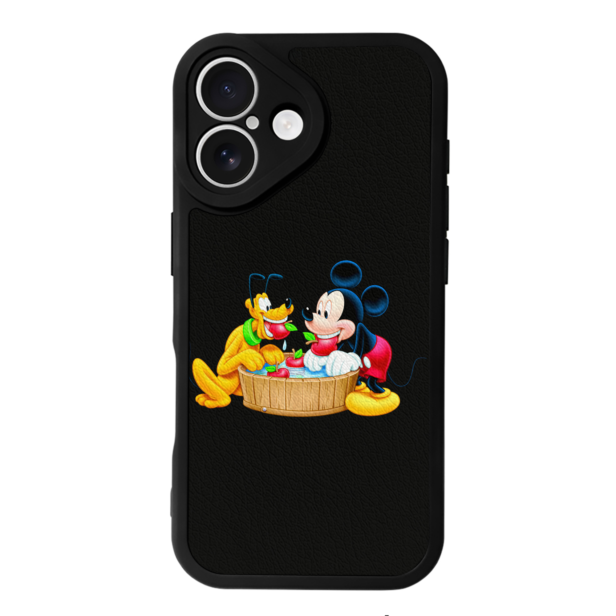 （画像用） ミッキーマウス Mickey Mouse 【iPhone 16シリーズ対応】シリコンスマホケース（レザー調） 材質：シリコン